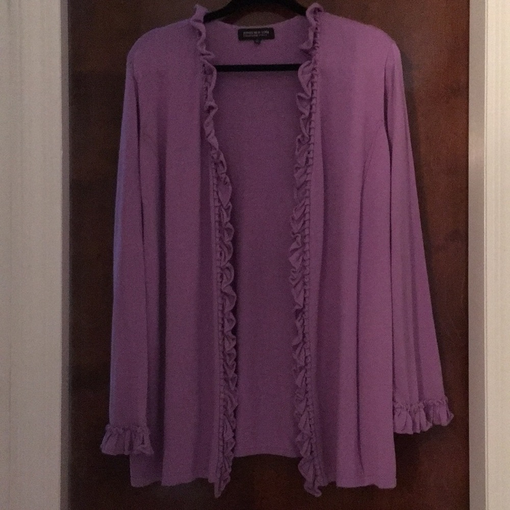 Beautiful cotton blend ruffled cardigan